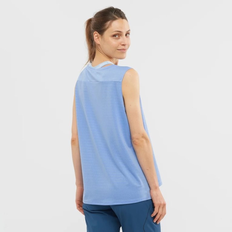 Salomon Outline Summer Women's Tanks Light Blue | CA 82S93